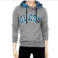 man guess populaire jacket hoodie mot haut gris